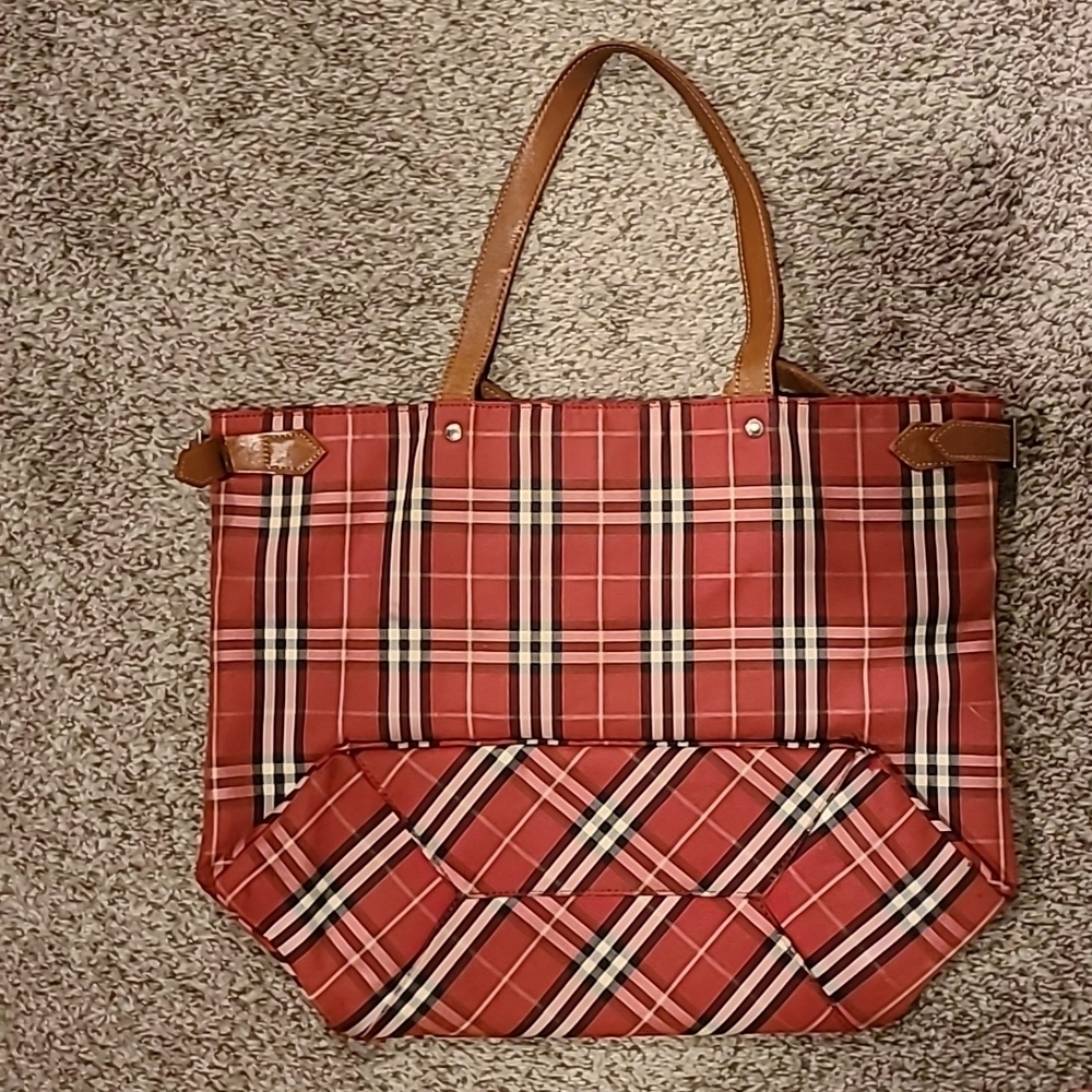Burberry Red check tote bag - Picture 2 of 14